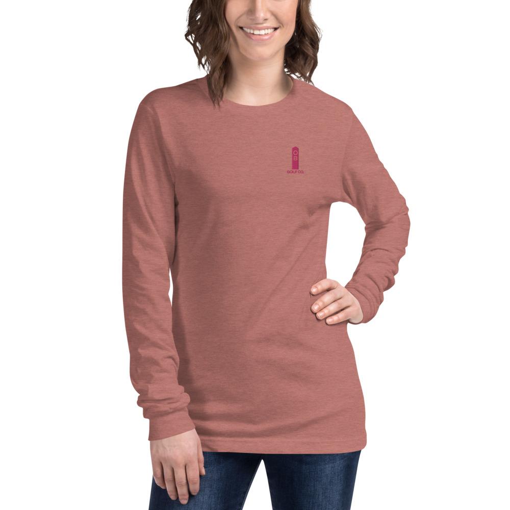 Pink OB Stake Embroidered Long Sleeve Tee